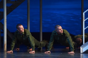 Alex Rathgeber and Ben Mingay in An Officer and a Gentleman. Image by Brian Geach Alex Rathgeber and Ben Mingay in An Officer and a Gentleman. Image by Brian Geach