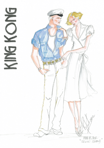 Roger Kirk's costume sketch for King Kong Roger Kirk's costume sketch for King Kong