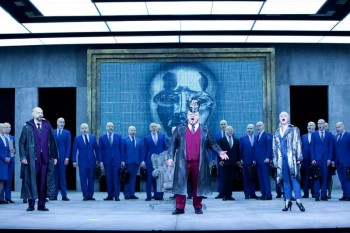 José Carbó as Count Ankarström, Diego Torre as Gustav III, Taryn Fiebig as Oscar & Chorus. Image by Lisa Tomasetti.