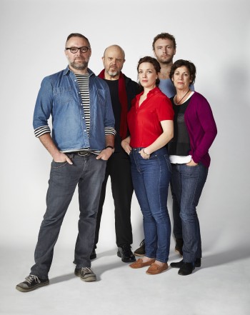 Iain Sinclair with the cast of All My Sons. Image by Mark Townsend.