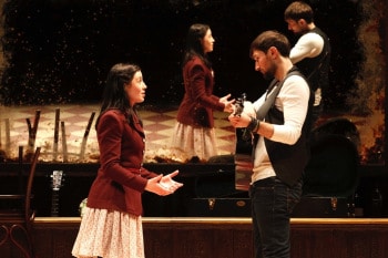 Madeleine Jones and Tom Parsons in Once. Image by Jeff Busby
