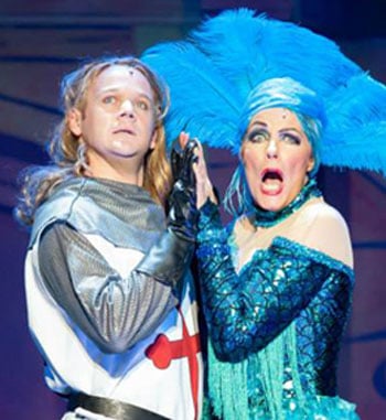 Steve Hirst and Julie Anthony in Spamalot - Harvest Rain<br /> [photography: Nick Morrissey]