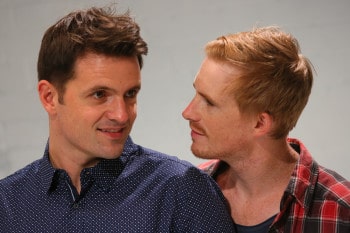 Matt Minto and Michael Whalley in COCK at the Old Fitz. Photo by Tim Levy.