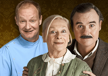 Noeline Brown, Darren Gilshenan and Rob Carlton in Mother & Son - Queensland Theatre Company. Image Supplied.