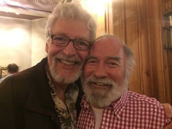 Presenter Tony Sheldon and Lifetime Achievement Award winner Henri Szeps. Image by Merran Doyle.
