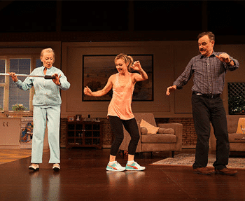 Noeline Brown, Darren Gilshenan and Rachael Beck in Mother & Son - Queensland Theatre Company. Image Supplied.