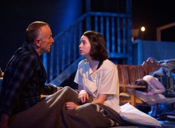 James Bean and Justina Ward in The Diary of Anne Frank. Photograph by Matthias Engesser.