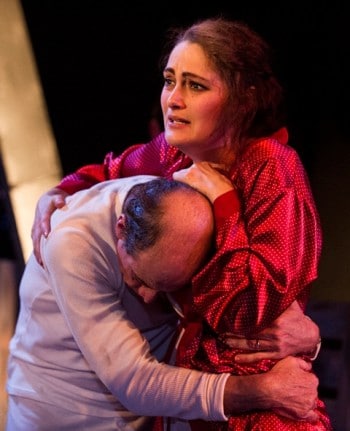 Geoff Sirmai and Caroline Levien in The Diary of Anne Frank. Photograph by Matthias Engesser.