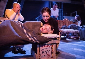 Martin Portus, Justina Ward, and Jodine Muir in The Diary of Anne Frank. Photograph by Matthias Engesser.