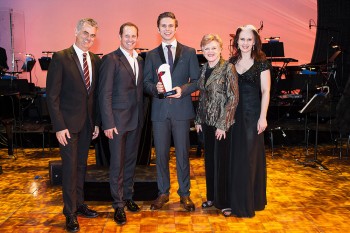 2014 winner Josh Robson and judges Guy Simpson, Todd McKenney, Nancye Hayes and Kellie Dickerson. Image by Kurt Sneddon