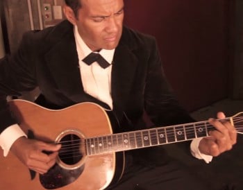 Michael Tuahine as Jimmy Little - Queensland Theatre Company. Photo supplied.