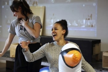 Zindzi Okenyo in rehearsal for La Traviata at Belvoir St. Photo by Emma Furno.