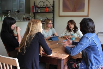 Organisers of the event Lizzie Schebesta, Clementine Mills, Erica Lovell, Libby Munro and Maryann Wright. Image by Jacqui Dark