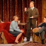 The Mousetrap - Nicholas Hope (Major Metcalf), Christy Sullivan (Mollie Ralston) Justine Smith (Sargent Trotter) & Gus Murray (Giles Ralston). Image by James Morgan Nicholas Hope (Major Metcalf), Christy Sullivan (Mollie Ralston) Justine Smith (Sargent Trotter) & Gus Murray (Giles Ralston). Image by James Morgan