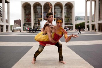 Jake Mangakahia (The Australian Ballet) and Ella Havelka (Bangarra) in Warumuk, Lincoln Centre. Photo by Lisa Tomasetti Jake Mangakahia (The Australian Ballet) and Ella Havelka (Bangarra) in Warumuk, Lincoln Centre. Photo by Lisa Tomasetti