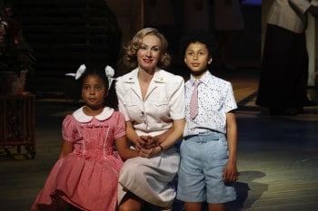 Lisa McCune with Ngana and Jerome in the Sydney Production. Image by Jeff Busby Lisa McCune with Ngana and Jerome in the Sydney Production. Image by Jeff Busby