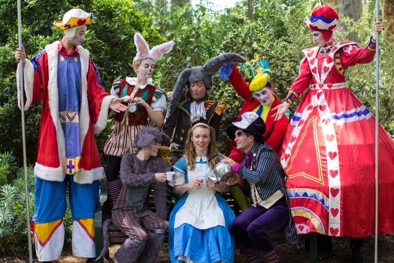 Sage Douglas as Alice in Wonderland with cast, photo Tony Rive Sage Douglas as Alice in Wonderland with cast - PHOTO CREDIT TONY RIVE