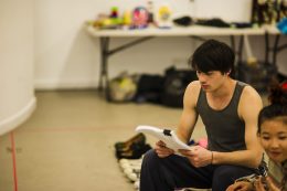 Rehearsals for Barking Gecko's 1507. Image by Cameron Etchells