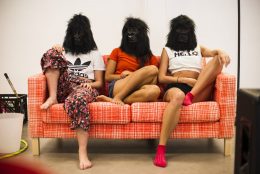 Rehearsals for Barking Gecko's 1507. Image by Cameron Etchells