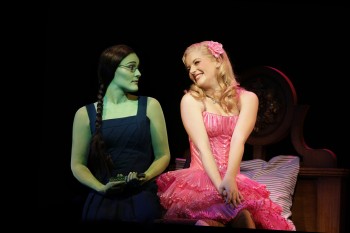 Elphaba (Jemma Rix) and Glinda (Lucy Durack) Photo:  Jeff Busby