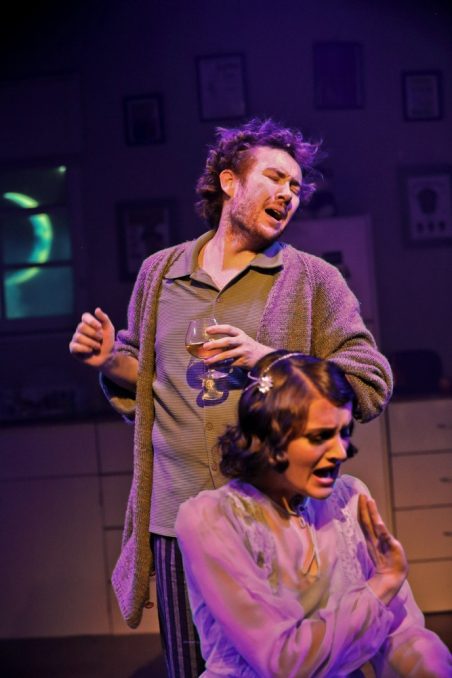 Jay James-Moody and Hilary Cole in Squabbalogic's The Drowsy Chaperone. Image by Michael Francis of Francis Fotography