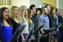 The cast of Les Miserables in rehearsal. Image © 2014 Jim Lee