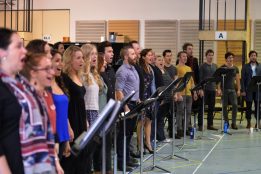 The cast of Les Miserables in rehearsal. Image © 2014 Jim Lee
