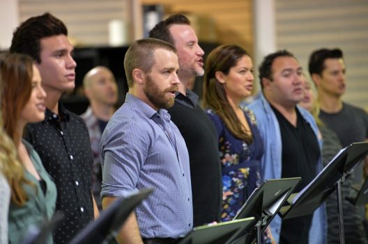 The cast of Les Miserables in rehearsal. Image © 2014 Jim Lee