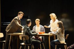 057 Brendan Hanson, James Bell, Joel Horwood, Rachael Beck, Shannen Alyce. Next to Normal. Image by Gary Marsh