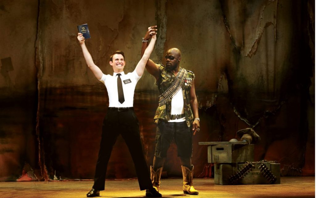 The Book of Mormon. Ryan Bondy & Auguston Aziz Tchantcho, Photo by Jeff Busby