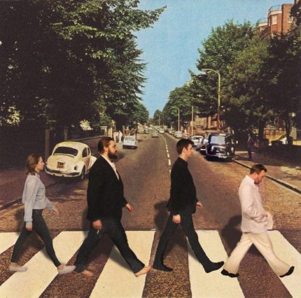 Teagan Wouters, Joe Kosky, Toby Francis and Dash Kruck recreate Abbey Road for High Fidelity | Photo by Lauren Peters