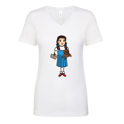 Dorothy Womens White V Neck T-Shirt
