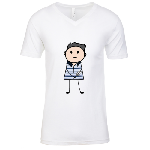 Evan Mens White V Neck T-Shirt