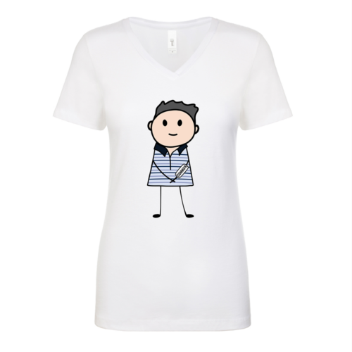 Evan Womens White V Neck T-Shirt