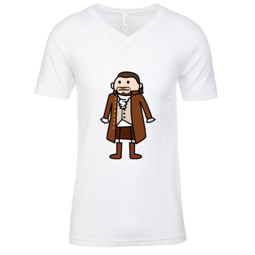 Hamilton Mens White V Neck T-Shirt