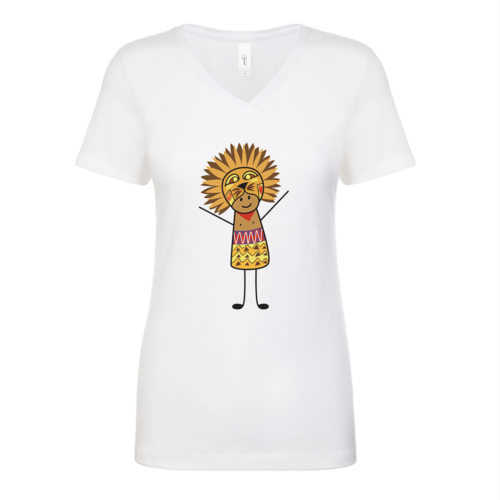 Lion King Womens White V Neck T-Shirt