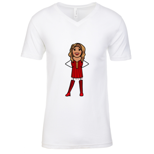 Lola Mens White V Neck T-Shirt