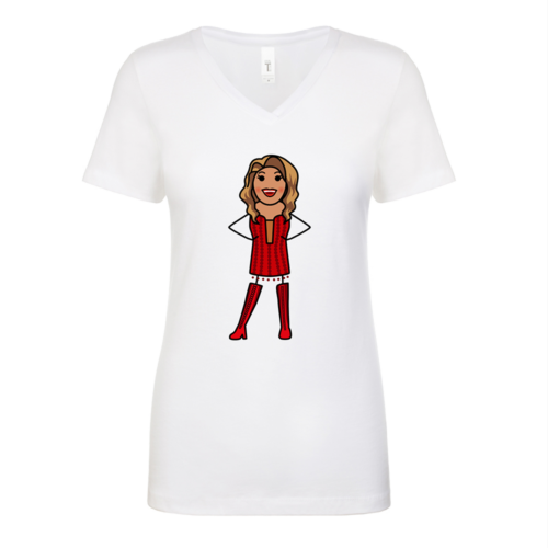 Lola Womens White V Neck T-Shirt