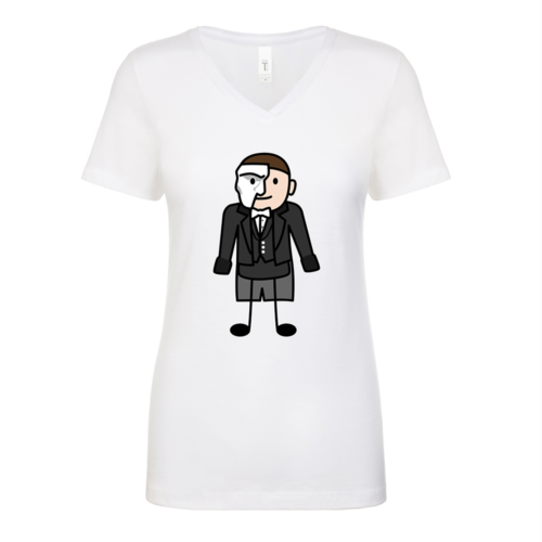 Phantom Womens White V Neck T-Shirt