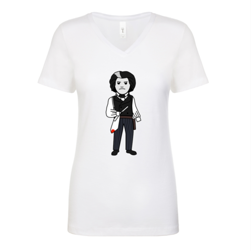 Sweeney Womens White V Neck T-Shirt