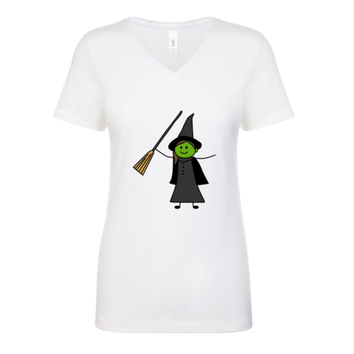 Wicked Womens White V Neck T-Shirt