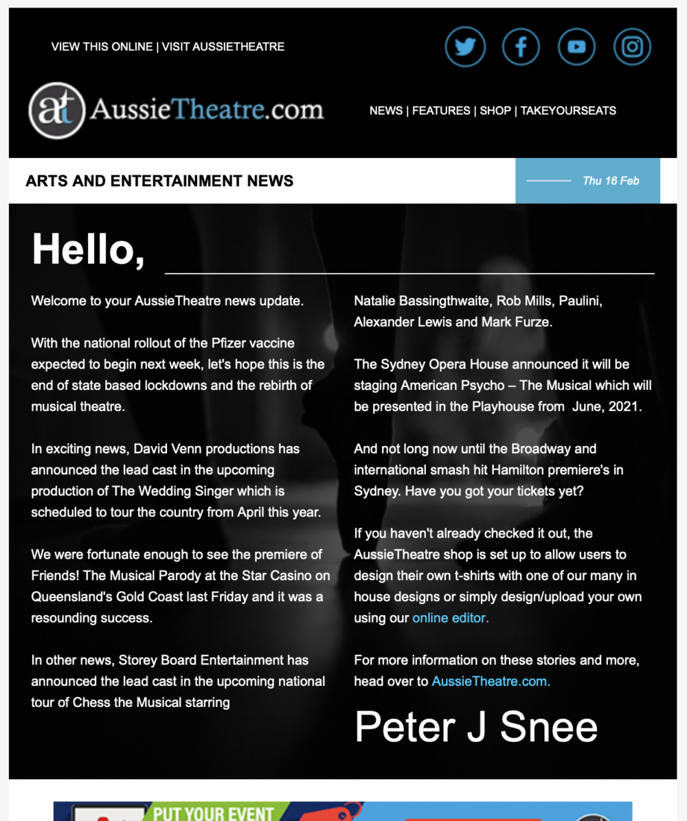 Newsletter Screenshot
